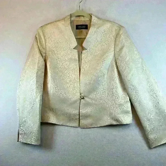 Black Label by Evan Picone Jacket Cream Women’s Size 16 Elegant - Picture 1 of 9
